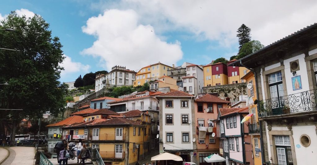 Charming residential street in Cedofeita with a mix of traditional houses and modern apartments, offering diverse living options.