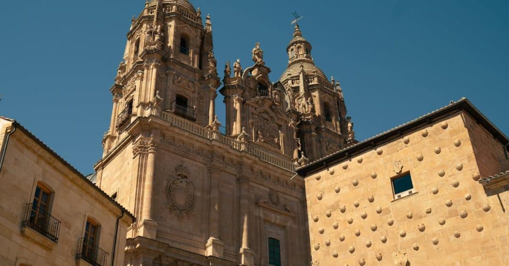 A chic shopping street in Salamanca, Madrid, showcasing high-end boutiques, elegant restaurants, and the sophistication of the neighborhood.