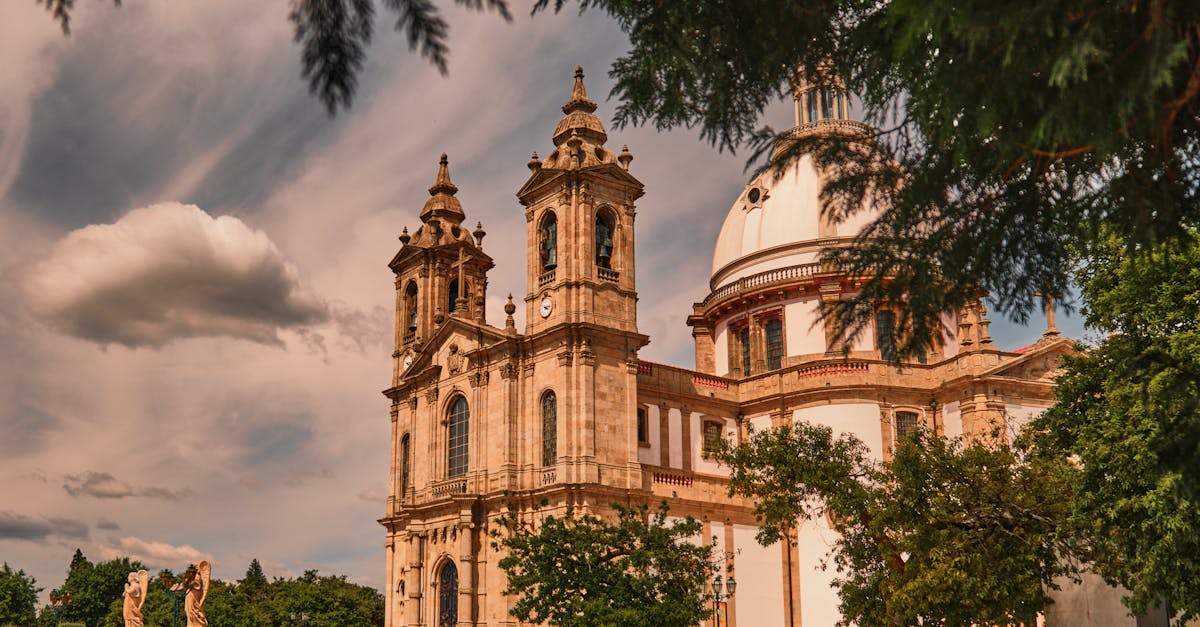 Sanctuary of Bom Jesus do Monte in Braga, Portugal, standing majestically at the top of the famous staircase.
