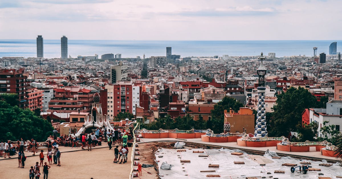 Scenic view of Barcelona’s vibrant cityscape, showcasing its iconic architecture, bustling streets, and lively atmosphere from a lookout.